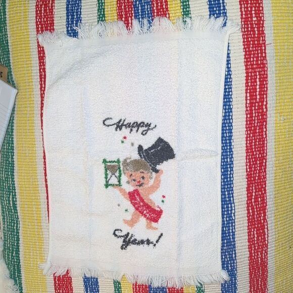 Vintage Holiday New Year's‎ hand towel set 🎉⏳ - Picture 4 of 11